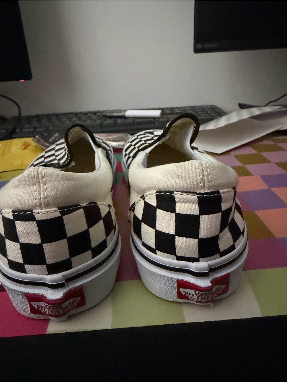 Vans Checkerboard Slip-On Sneakers - Black & White - Picture 3 of 4
